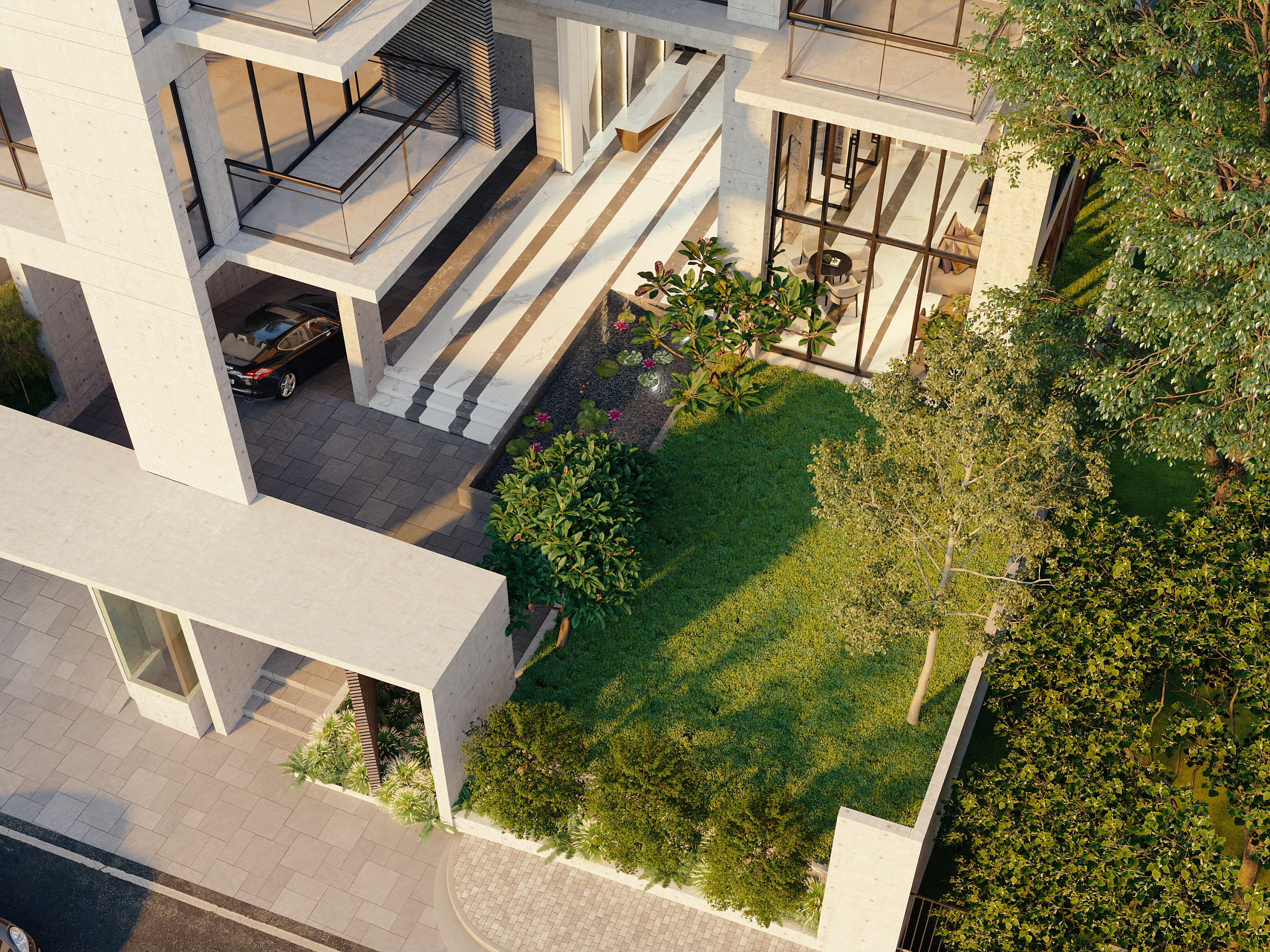 3D Exterior Elevation for Villas